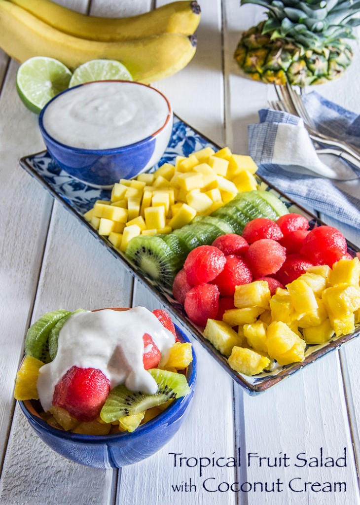 Tropical Fruit Salad With Coconut Cream Vegan Jen Elizabeths Journals