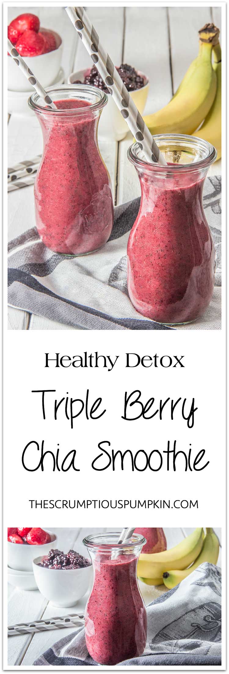 Detox Smoothie - Triple Berry Chia - Jen Elizabeth's Journals