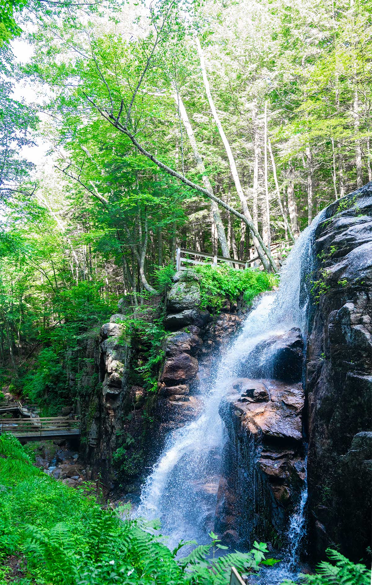 The-Falls-at-Flume-Gorge-White-Mountains-Franconia-Notch