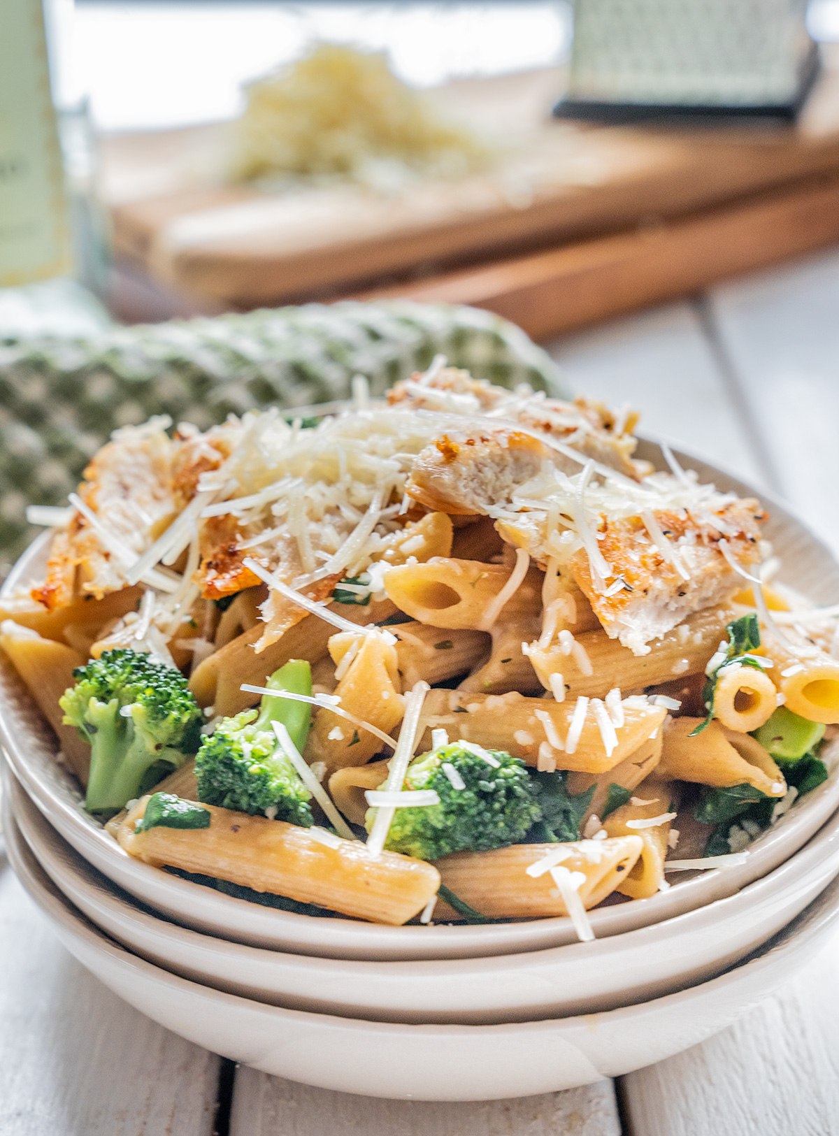 Chicken Broccoli Pasta with White Wine Sauce